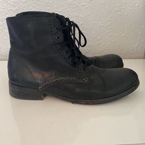 Zeha Berlin Mens Black Leather Boot Size 10.5